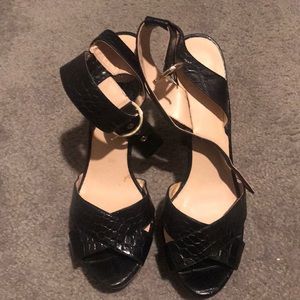 Size 12 new black strapped heels by Nine West